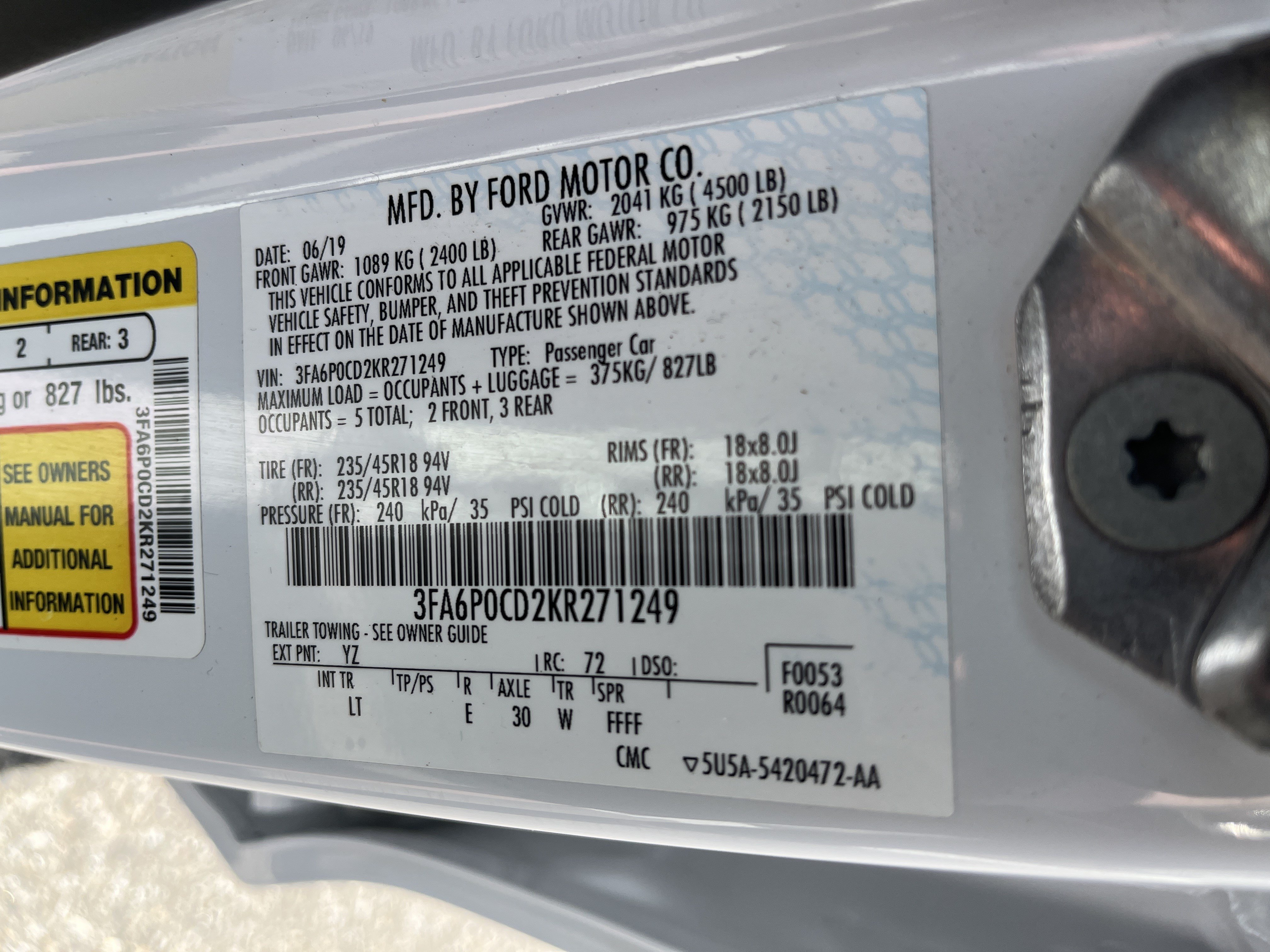 Used 2019 Ford Fusion SEL FWD image 28