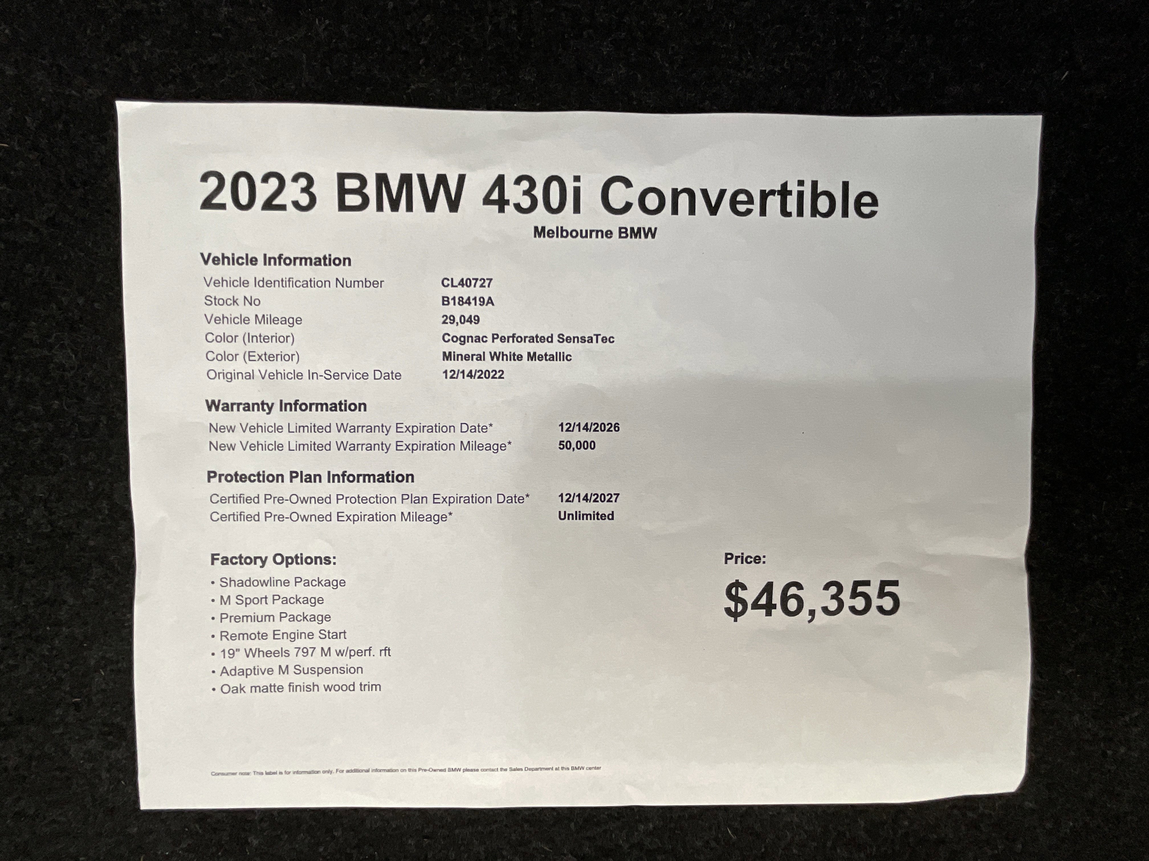 Certified 2023 BMW 430i Convertible w/ M Sport Package image 31