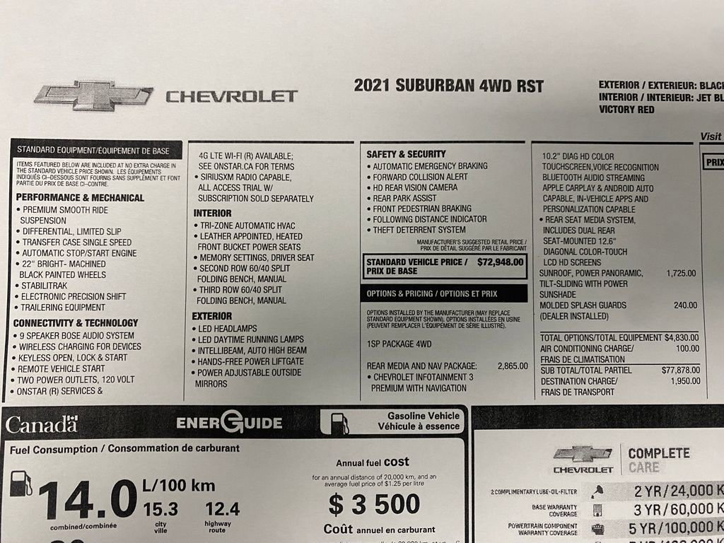 Used 2021 Chevrolet Suburban RST w/ Rear Media and Nav Package image 36