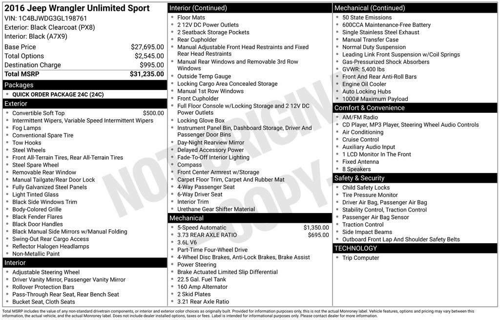 Used 2016 Jeep Wrangler Unlimited Sport image 15