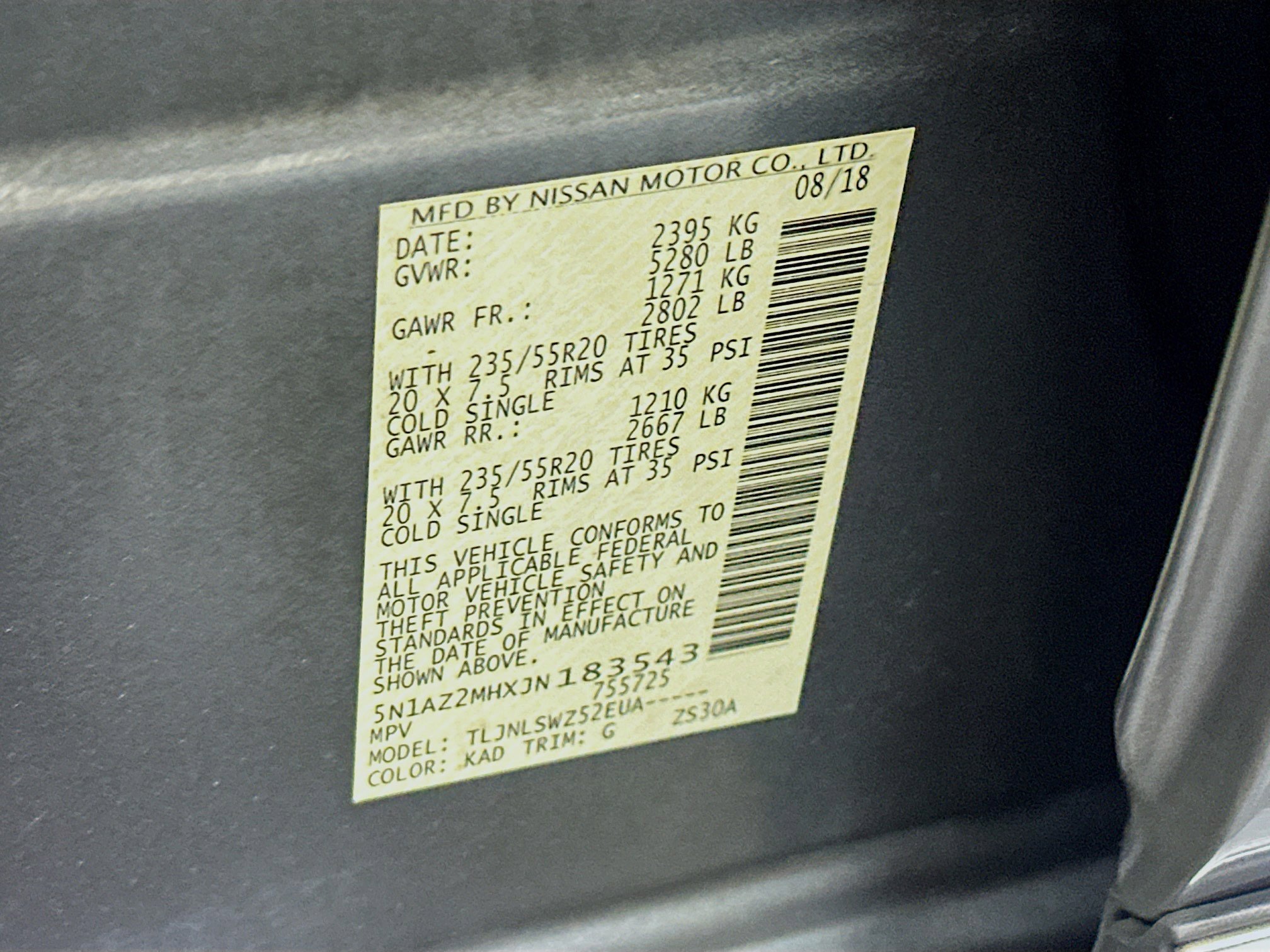 Used 2018 Nissan Murano Platinum w/ Cargo Package image 12