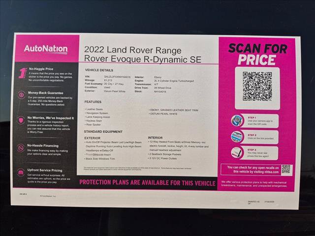 Used 2022 Land Rover Range Rover Evoque R-Dynamic SE AWD/4WD image 23