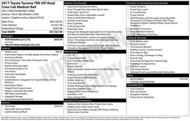 Used 2017 Toyota Tacoma TRD Off-Road w/ Tow Package (A/T) image 13