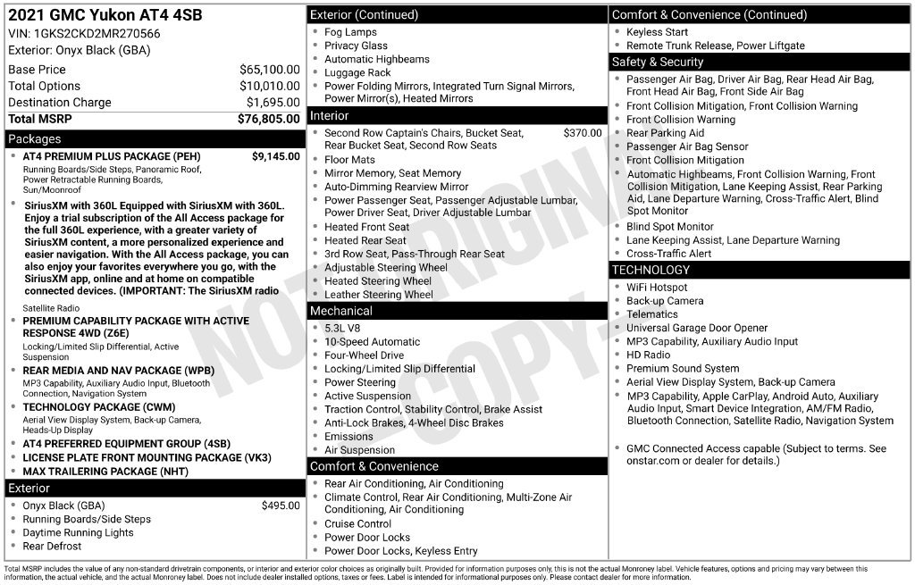 Used 2021 GMC Yukon AT4 w/ AT4 Premium Plus Package AWD/4WD image 7