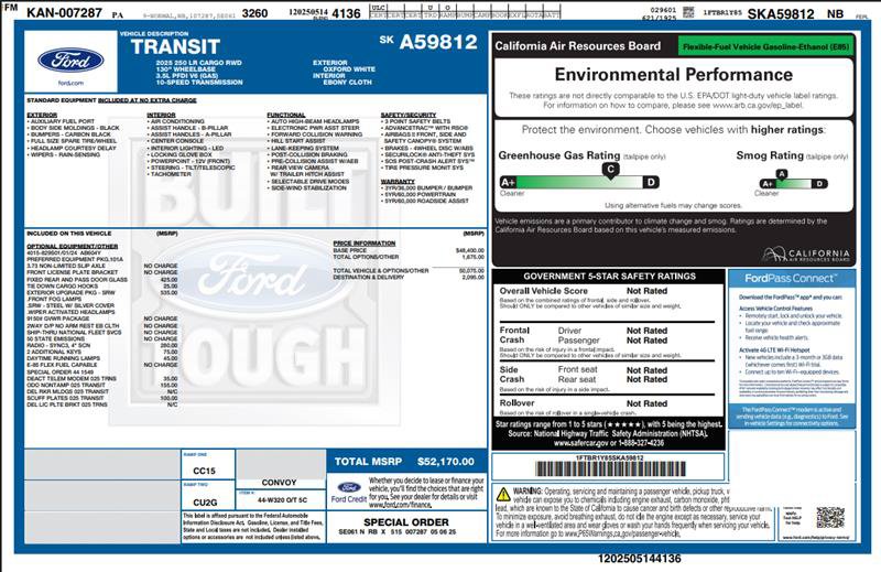 Used 2025 Ford Transit 250 Low Roof w/ Exterior Upgrade Package RWD image 3