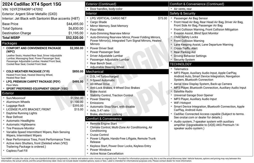 Certified 2024 Cadillac XT4 Sport AWD/4WD image 44