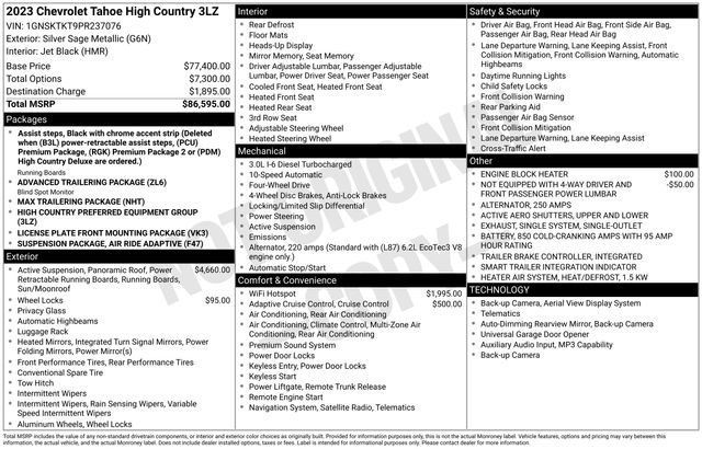 Used 2023 Chevrolet Tahoe High Country AWD/4WD image 11