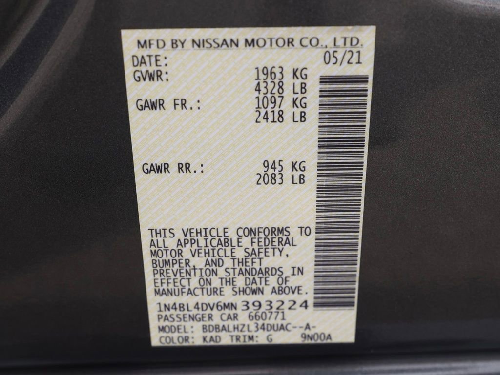 Used 2021 Nissan Altima 2.5 SV w/ SV Premium Package image 32