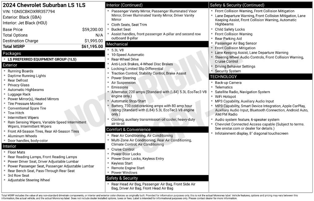 Used 2024 Chevrolet Suburban LS RWD image 6
