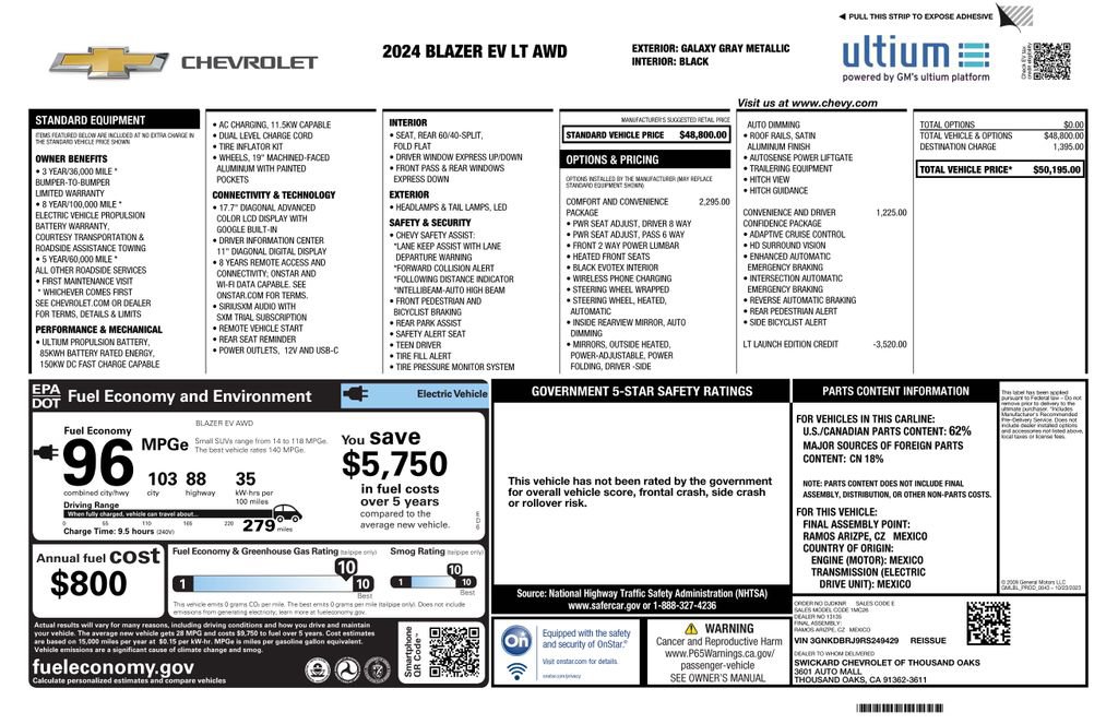 Used 2024 Chevrolet Blazer EV LT image 3