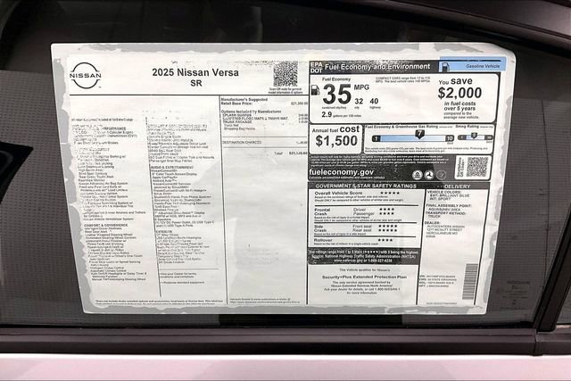 New 2025 Nissan Versa SR w/ Trunk Package image 37