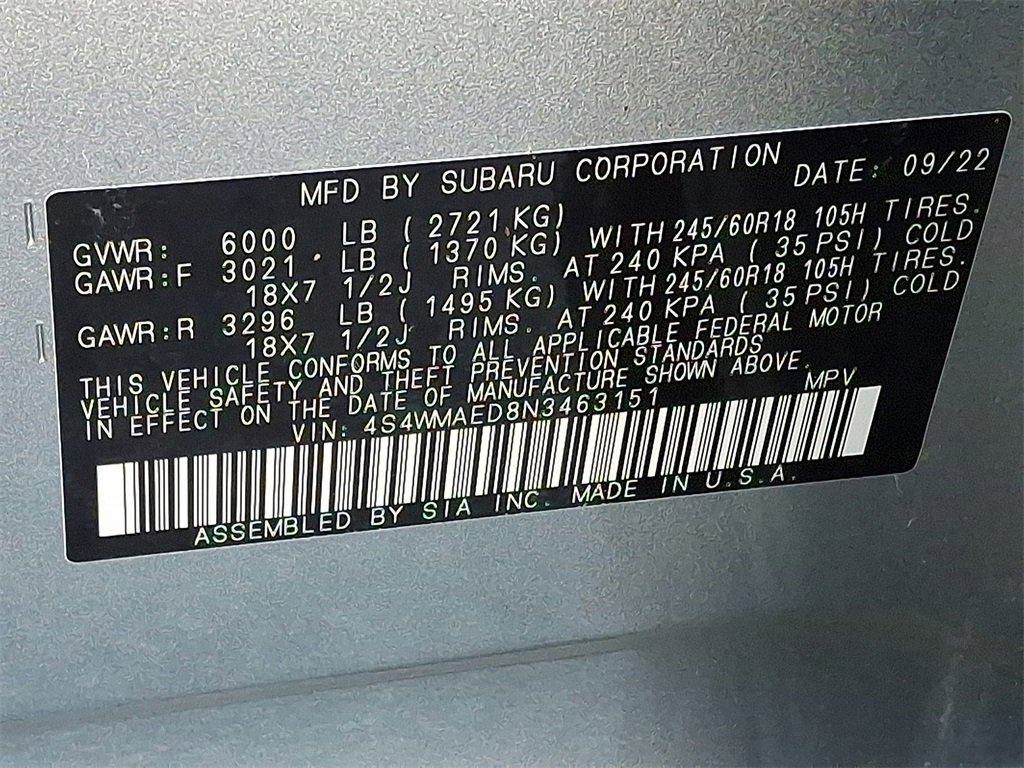 Certified 2022 Subaru Ascent Premium w/ Convenience Package image 27