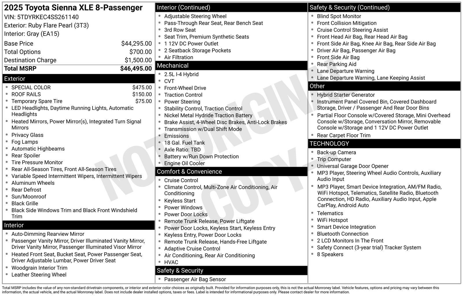 Used 2025 Toyota Sienna XLE FWD image 47