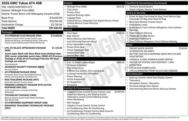 New 2026 GMC Yukon AT4 w/ AT4 Premium Plus Package image 9