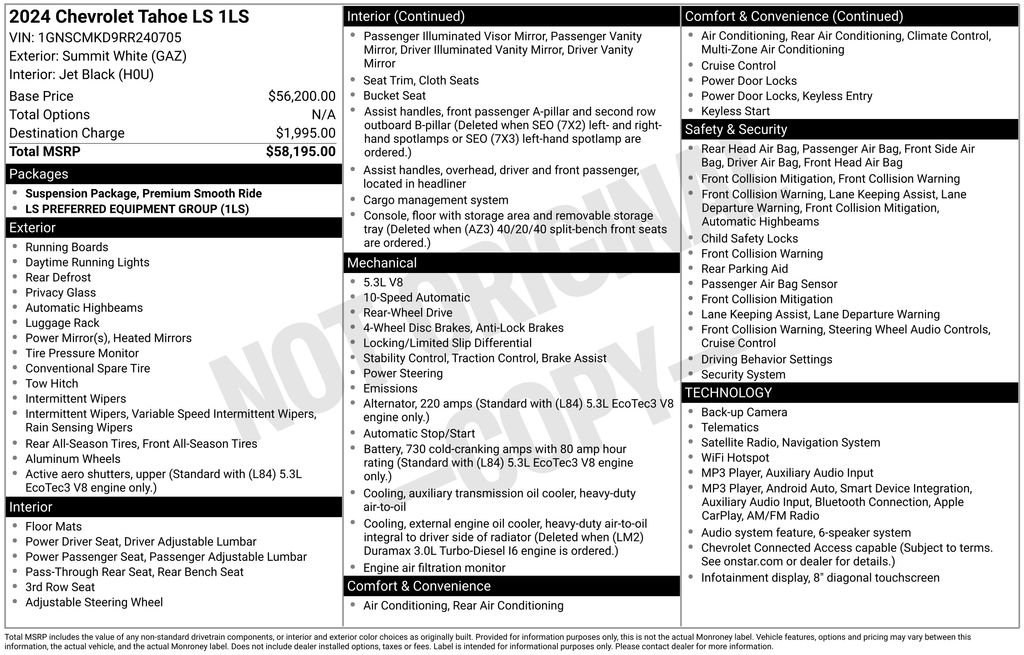 Used 2024 Chevrolet Tahoe LS RWD image 6