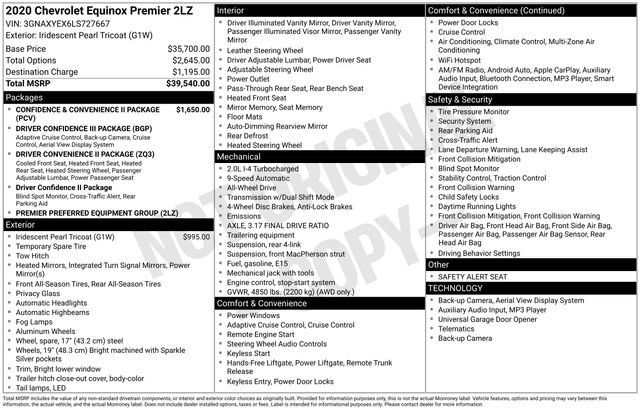 Certified 2020 Chevrolet Equinox Premier AWD/4WD image 44
