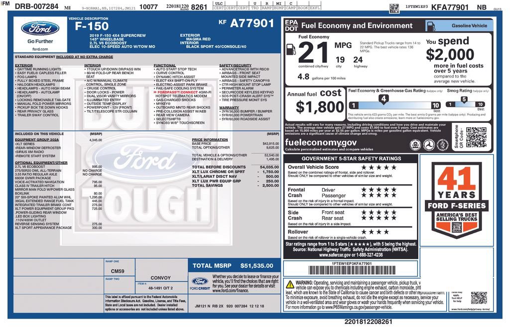 Certified 2019 Ford F150 XLT w/ Equipment Group 302A Luxury AWD/4WD image 5