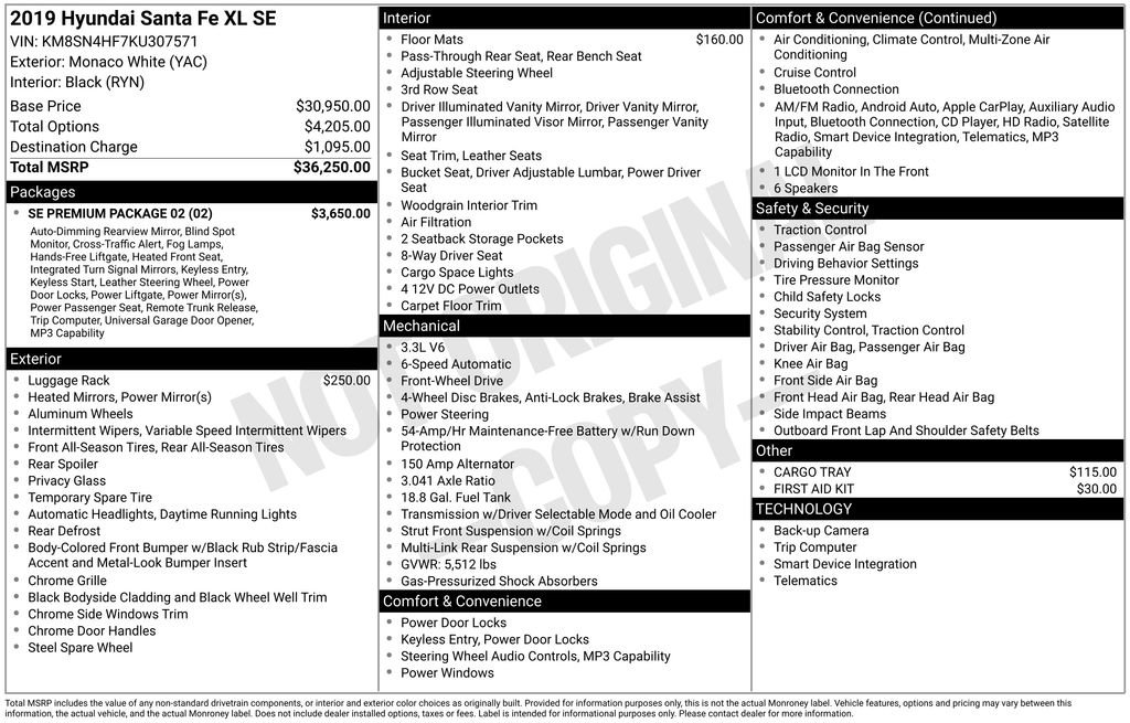 Used 2019 Hyundai Santa Fe XL SE w/ SE Premium Package 02 image 44