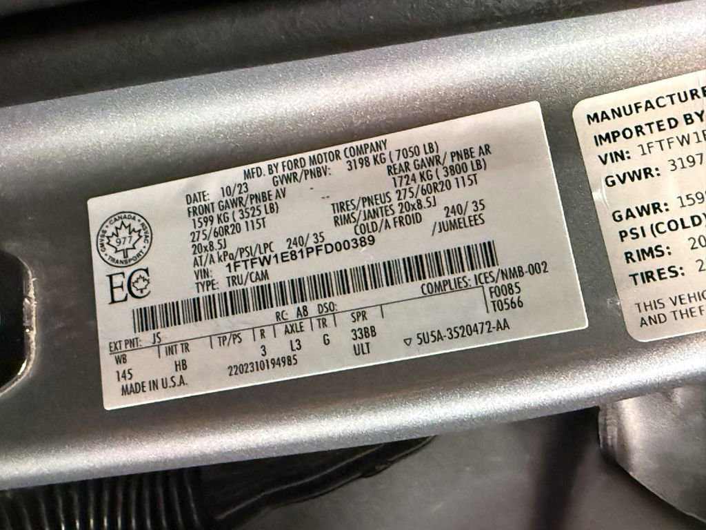 Used 2023 Ford F150 Lariat w/ Equipment Group 502A High image 58