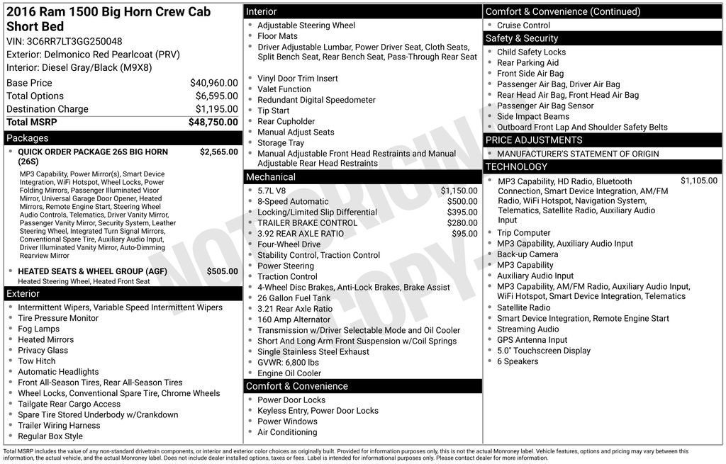 Used 2016 RAM 1500 Big Horn AWD/4WD image 6