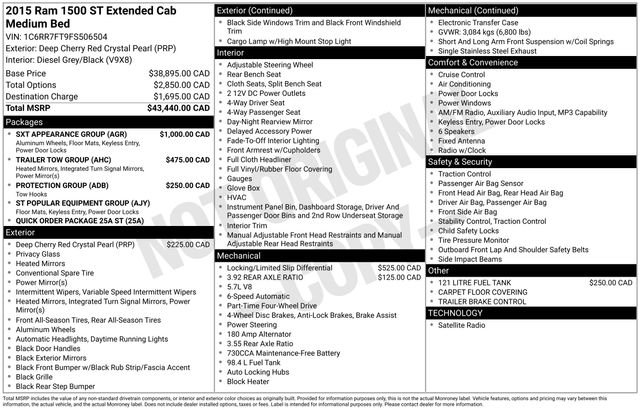 Used 2015 RAM 1500 ST w/ SXT Appearance Group AWD/4WD image 37