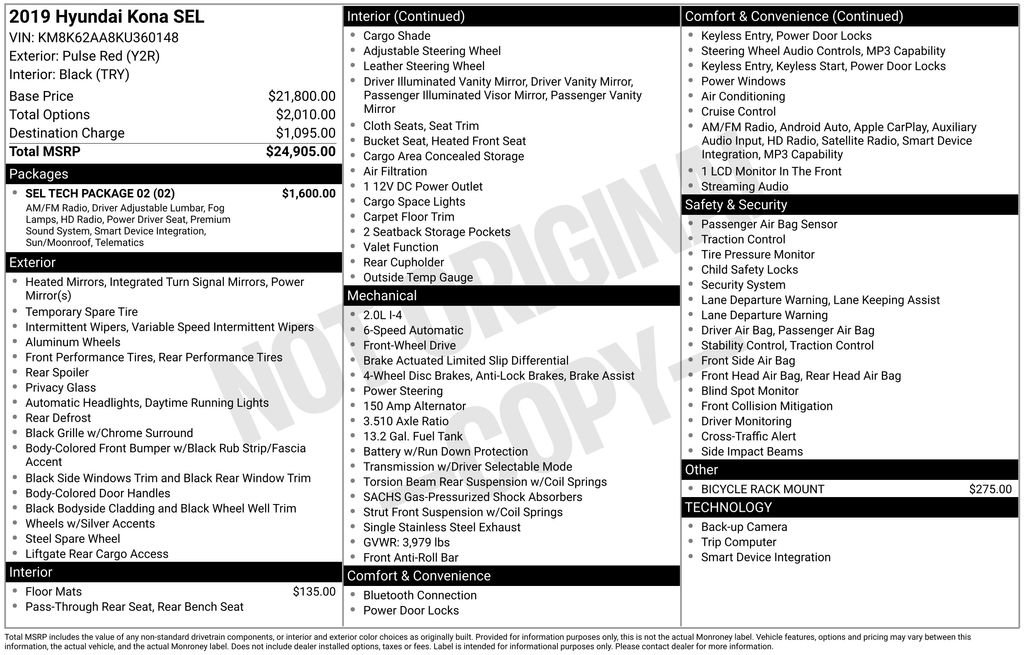 Used 2019 Hyundai Kona SEL w/ SEL Tech Package 02 FWD image 15