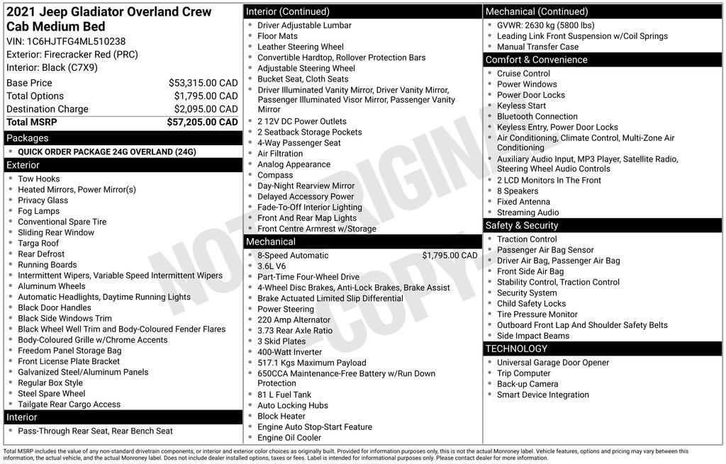 Used 2021 Jeep Gladiator Overland AWD/4WD image 18
