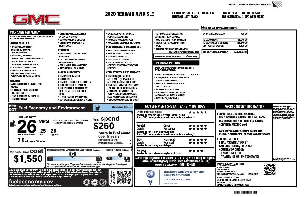 Used 2020 GMC Terrain SLE w/ Driver Convenience Package AWD/4WD image 9
