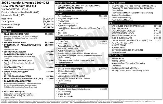 Used 2026 Chevrolet Silverado 3500 LT w/ Trail Boss Package AWD/4WD image 3
