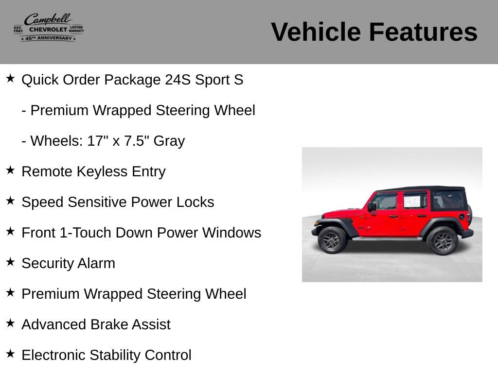 Used 2024 Jeep Wrangler Unlimited Sport AWD/4WD image 21