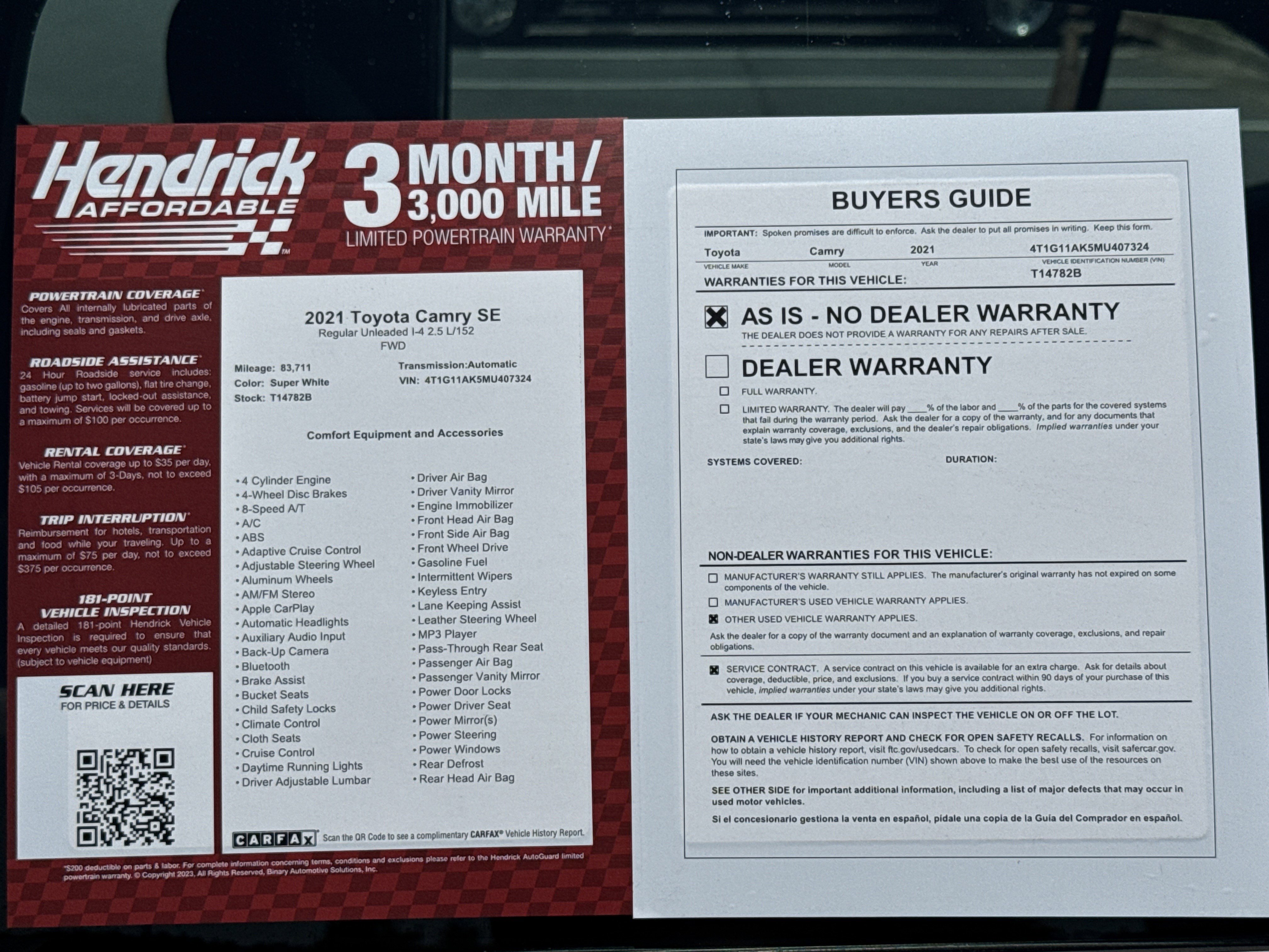 Used 2021 Toyota Camry SE FWD image 31
