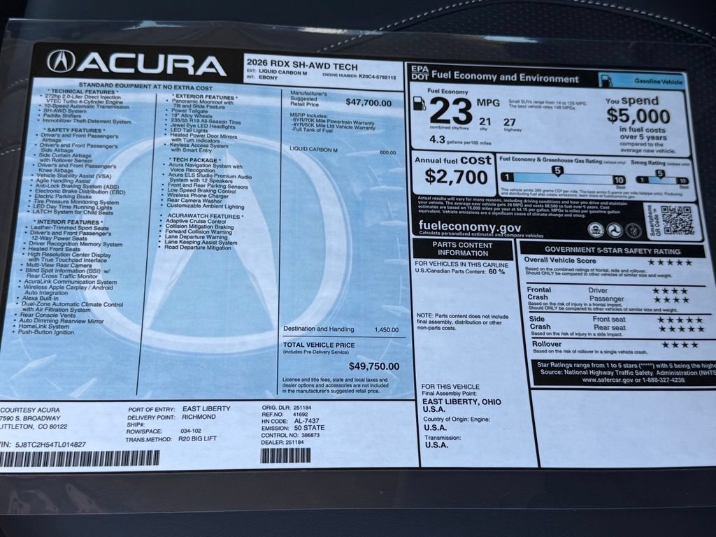 New 2026 Acura RDX SH-AWD w/ Technology Package image 28
