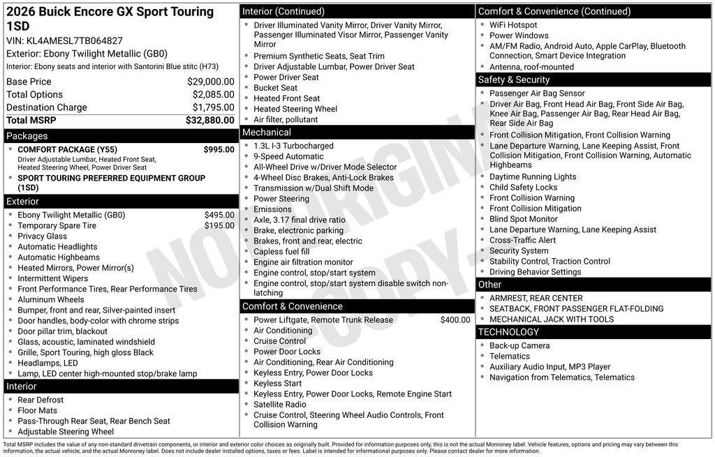 New 2026 Buick Encore GX Sport Touring w/ Comfort Package AWD/4WD image 47