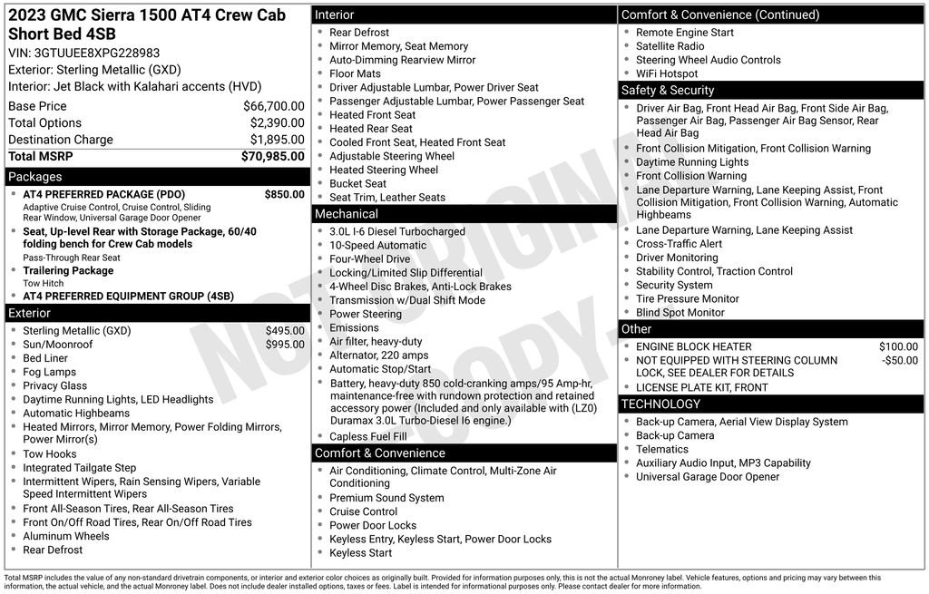 Certified 2023 GMC Sierra 1500 AT4 w/ AT4 Preferred Package AWD/4WD image 5
