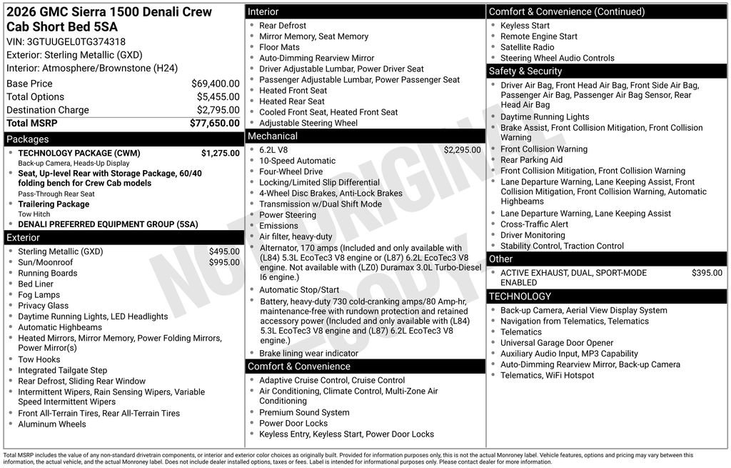 New 2026 GMC Sierra 1500 Denali w/ Technology Package AWD/4WD image 32