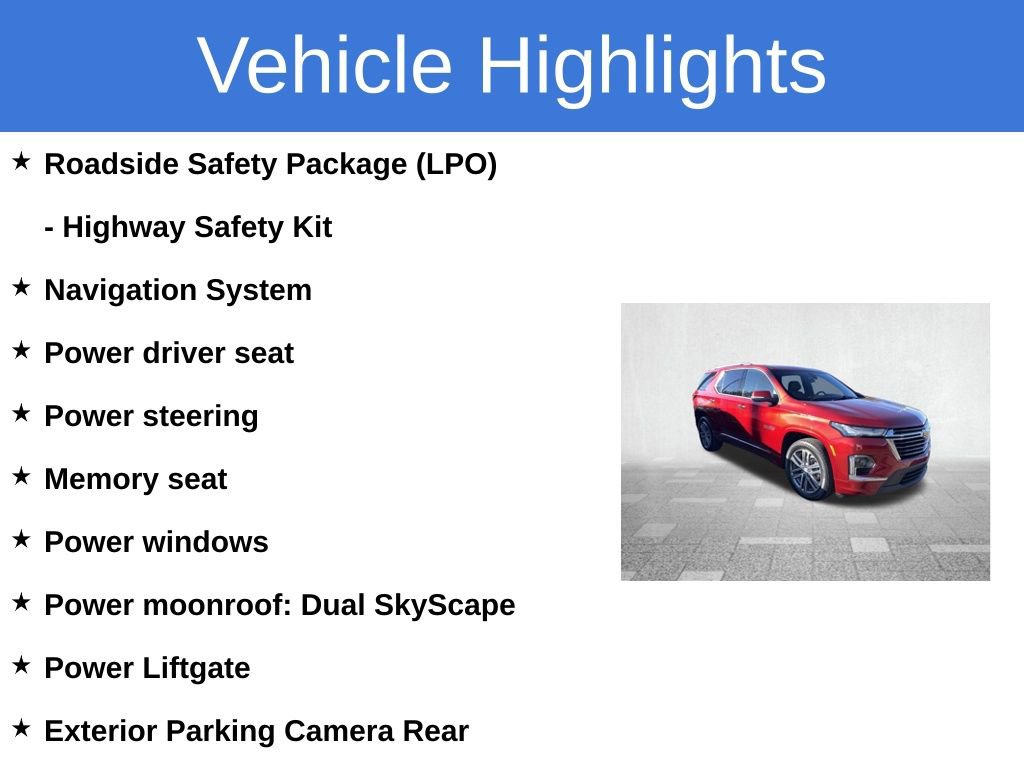 Certified 2023 Chevrolet Traverse High Country w/ LPO, Floor Liner Package image 6