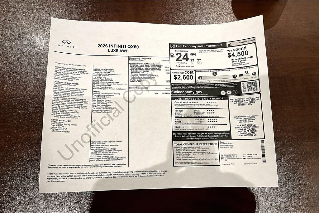 New 2026 INFINITI QX60 Luxe w/ Cargo Package image 41
