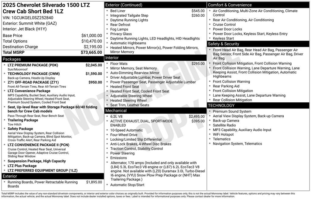 Used 2025 Chevrolet Silverado 1500 LTZ w/ LTZ Premium Package AWD/4WD image 60