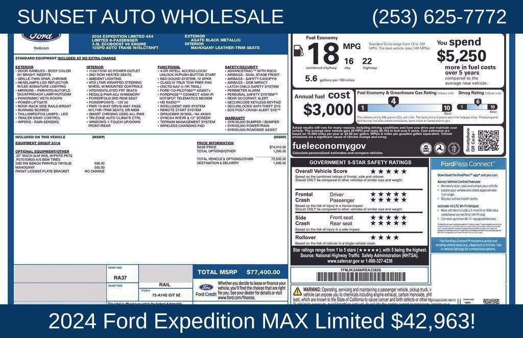Used 2024 Ford Expedition Max Limited AWD/4WD image 80