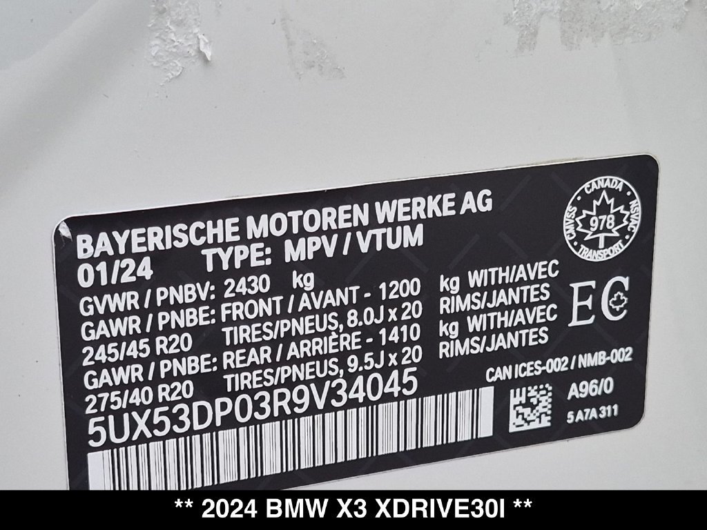 Used 2024 BMW X3 xDrive30i AWD/4WD image 29