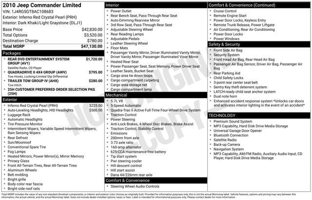 Used 2010 Jeep Commander Limited AWD/4WD image 2