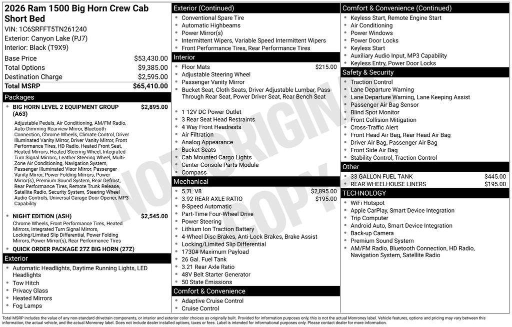 Used 2026 RAM 1500 Big Horn AWD/4WD image 11