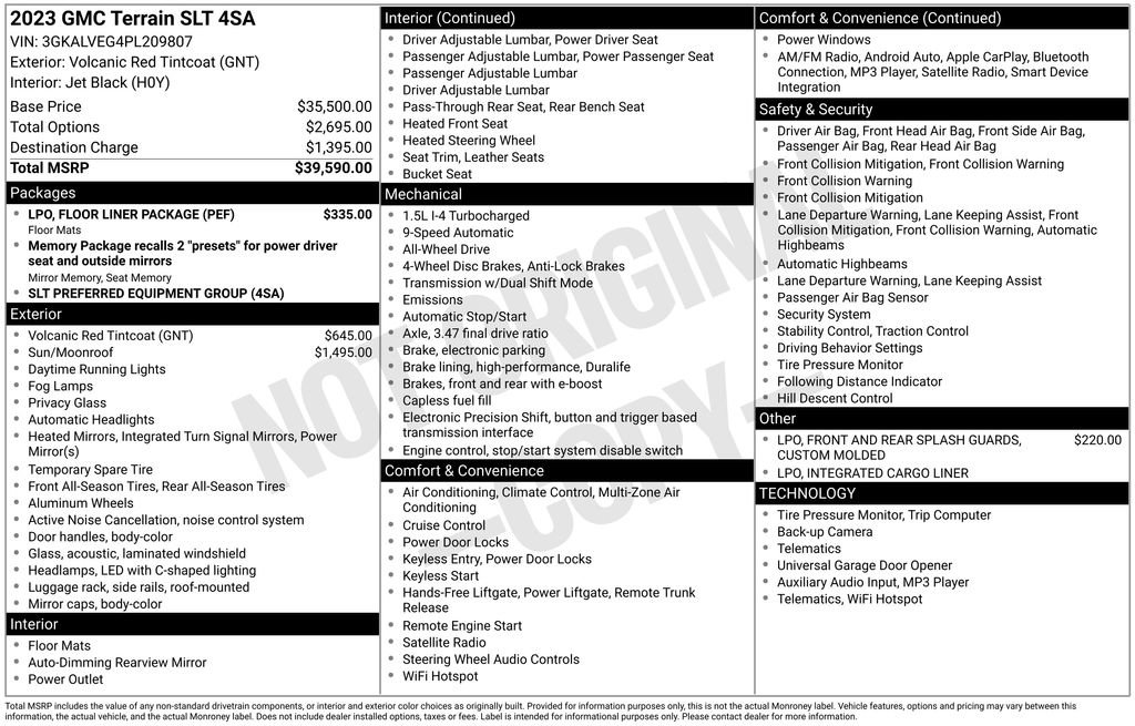 Used 2023 GMC Terrain SLT w/ LPO, Floor Liner Package image 10