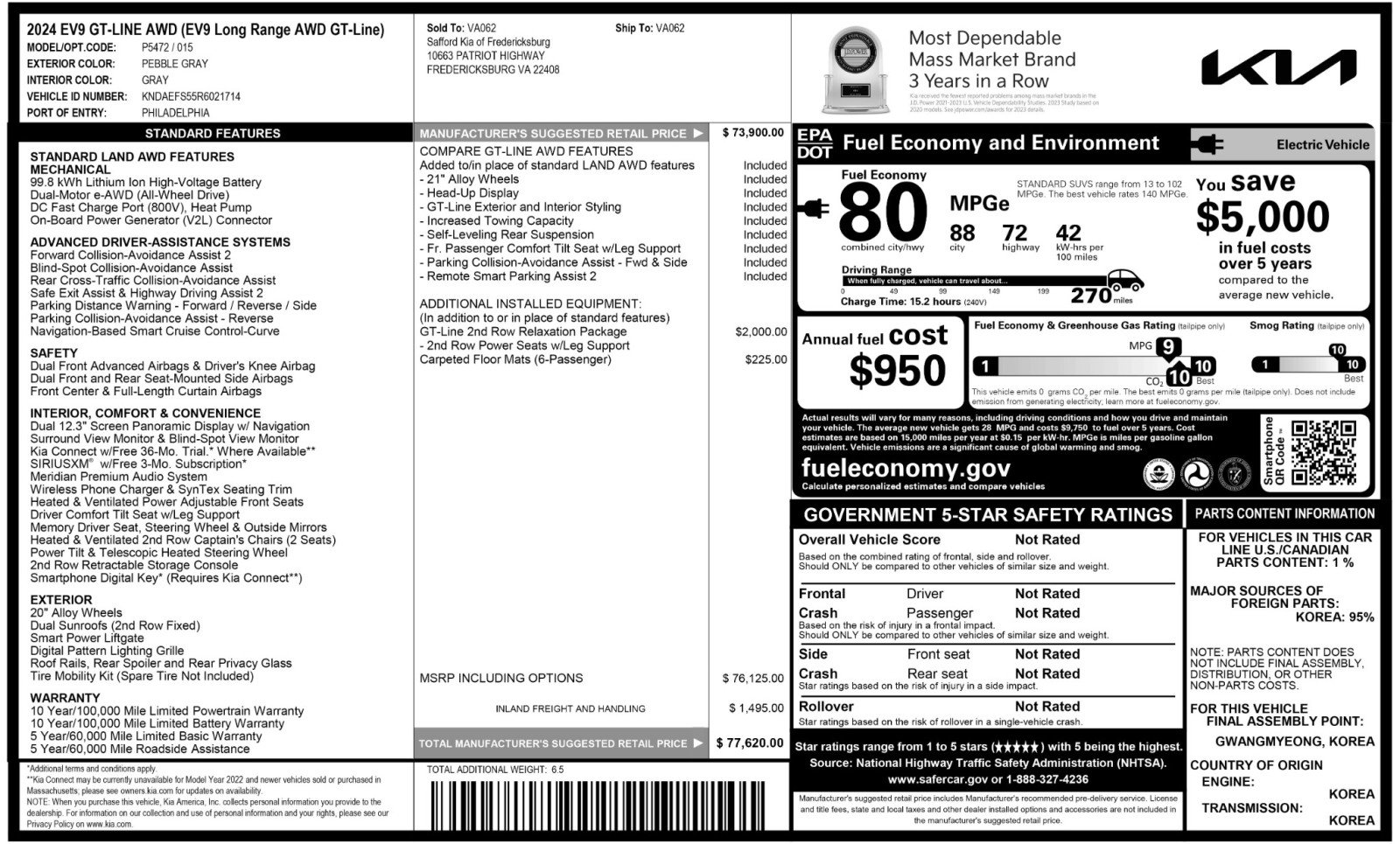 Used 2024 Kia EV9 GT-Line image 58