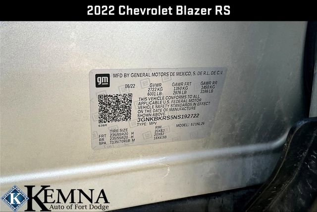 Used 2022 Chevrolet Blazer RS image 19