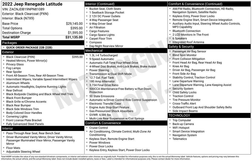 Used 2022 Jeep Renegade Latitude image 2