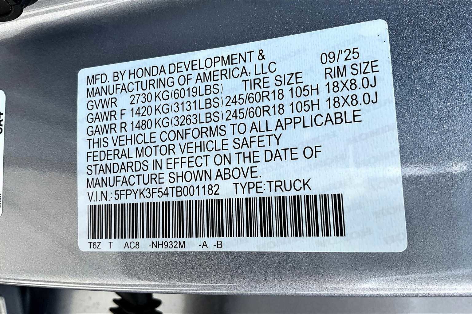 New 2026 Honda Ridgeline RTL image 18