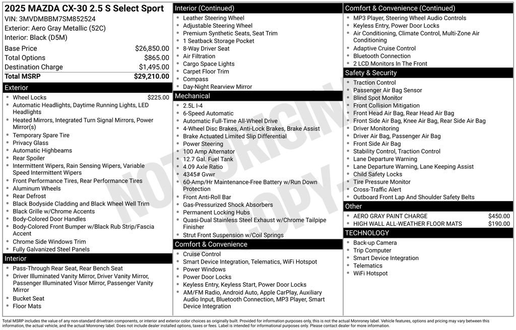 Used 2025 MAZDA CX-30 AWD 2.5 S w/ Select Sport Pkg image 39