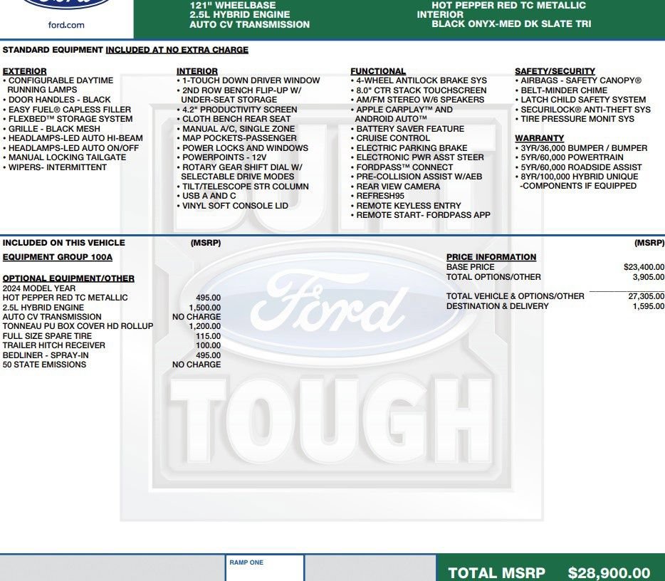 Used 2024 Ford Maverick XL FWD image 2