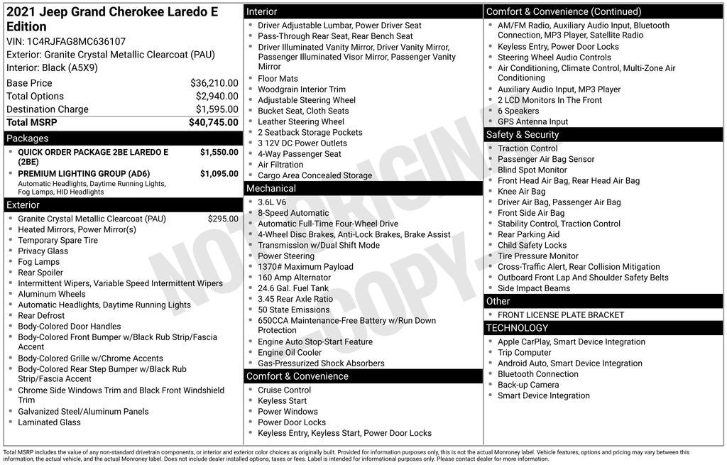 Used 2021 Jeep Grand Cherokee Laredo image 9